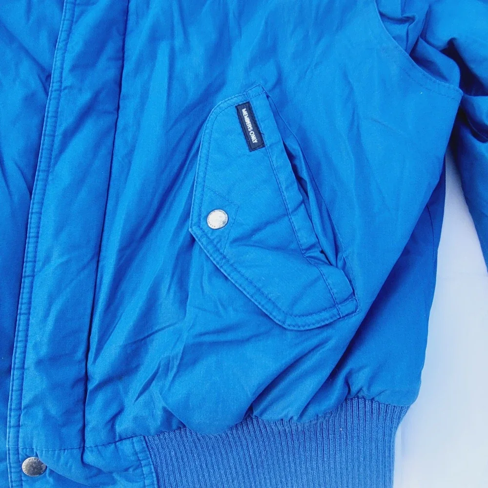 Members Only Vintage Bomber Jacket Mens Size 44 Blue Windbreaker Racer Coat J89